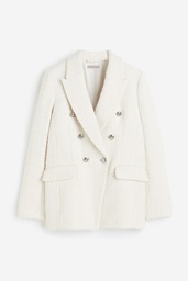 [FAS-031] White Textured Blazer